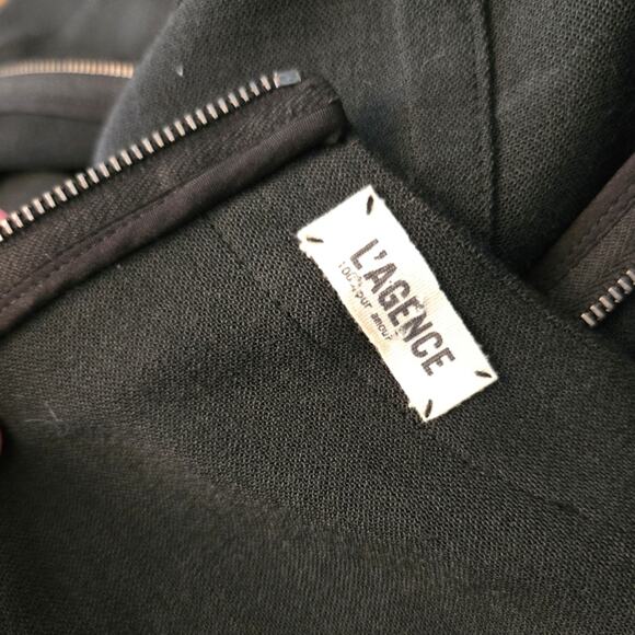 L'agence Black Crew Neck Sheath Midi Dress sz 4 - Picture 5 of 7